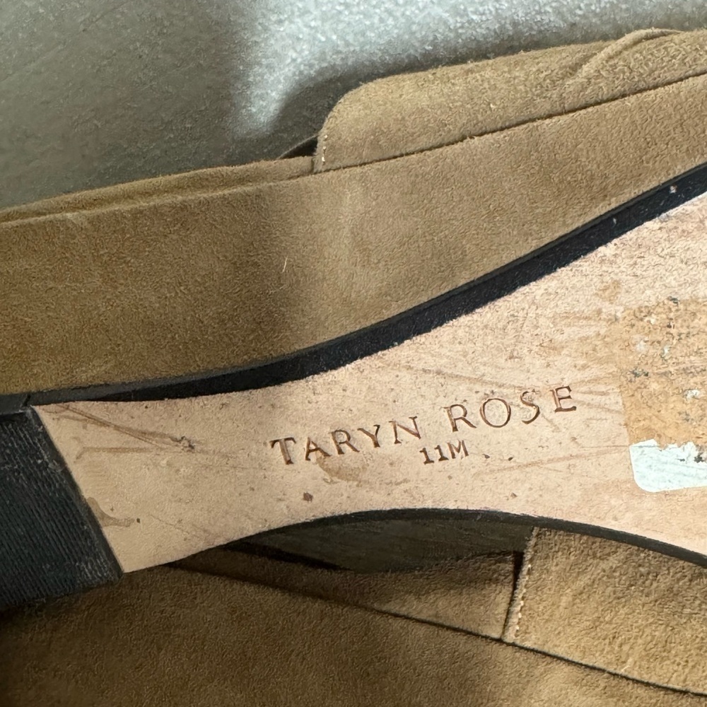 Taryn Rose Tiva Women 11M Brown Suede Elastic Slingback Wedge Sandals - Picture 7 of 11